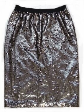 Worthington Silver Sequin Pencil Skirt Women’s Size Large NWT